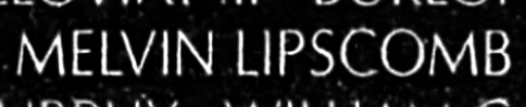 lipscomb's name engraved in the Wall